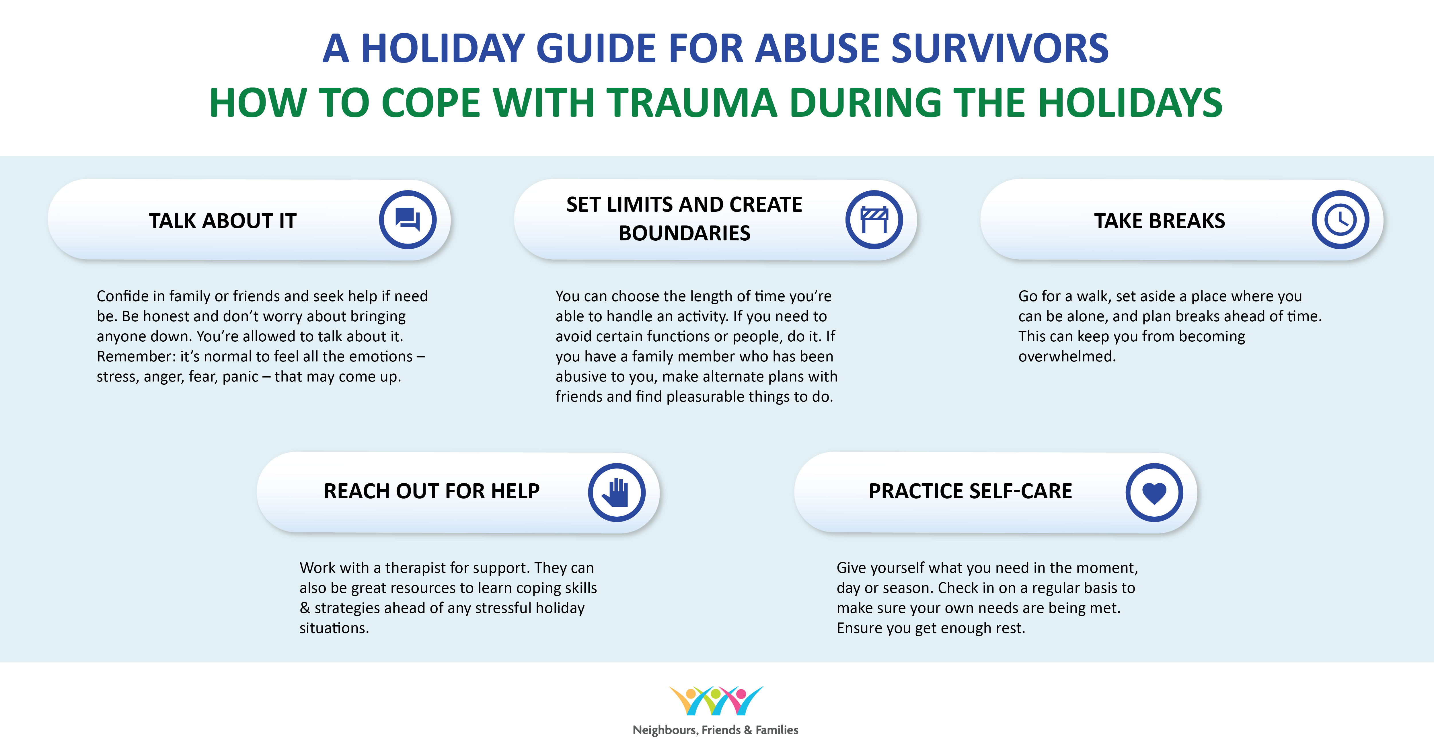 A holiday guide for abuse infographic